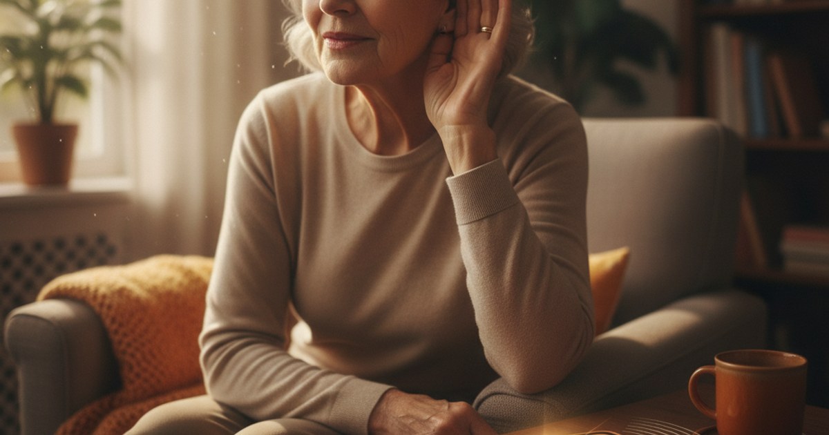 Senior with hearing loss relying on a flashing visual alert from a medication reminder app